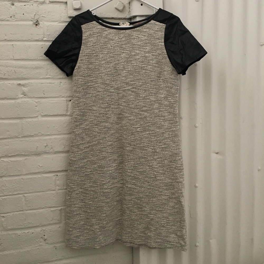 Faux leather sleeve Banana Republic dress